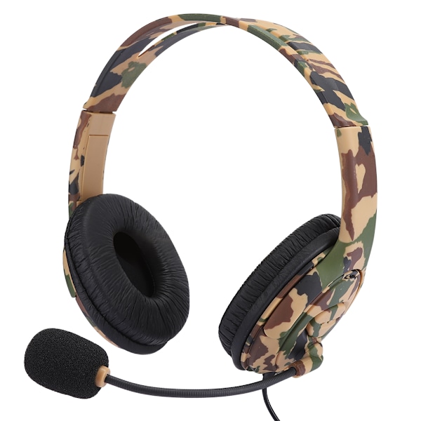 Bärbart Huvudmonterat Datorspel Headset Hörlurar för XBOX ONE Grön Kamouflage