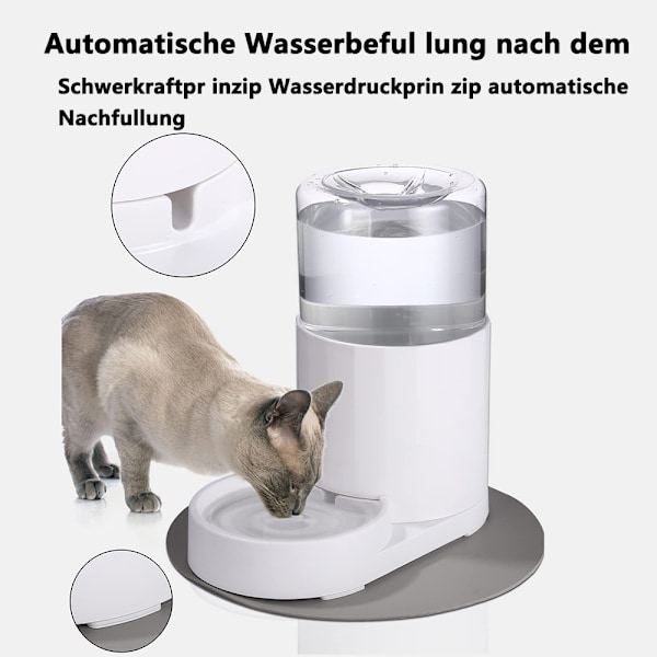 Pet Water Guardian, gravitationsmatad design, säker och giftfri, säkerställer att ditt husdjurs vattenbehov tillgodoses med lätthet, separerbar för problemfri rengöring,