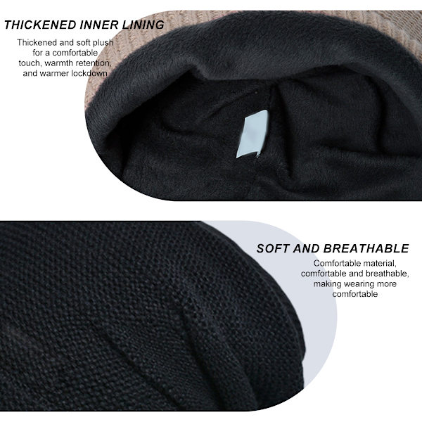 1 vinter polstret bunke hat udendørs varm pullover hat bred skygge s