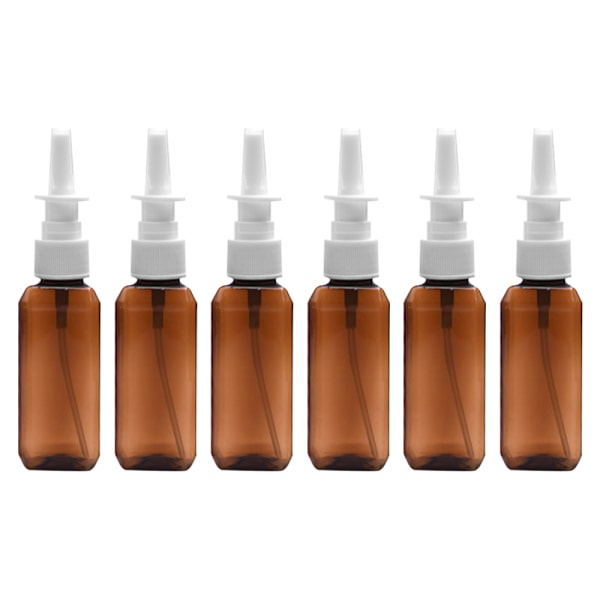 6 st 50 ml Färgad Plast Sprayflaska, Kosmetisk Liten Plast brown