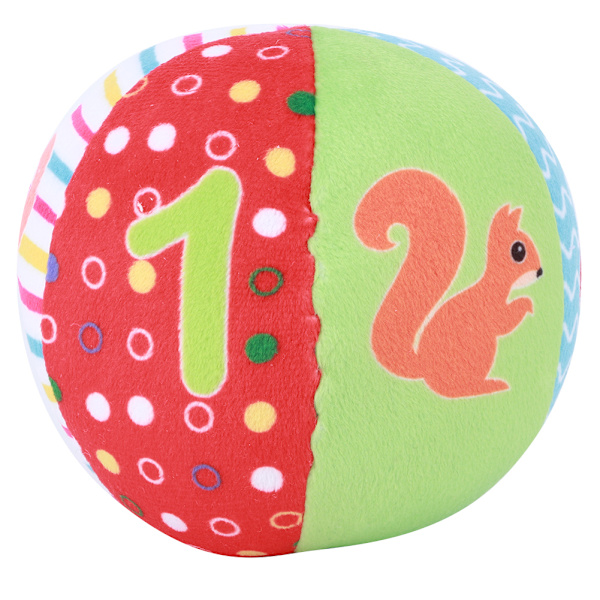 Baby Gripe Bell Plysj Stoff Ball Spedbarn Myk Flerfarget Tegneserie