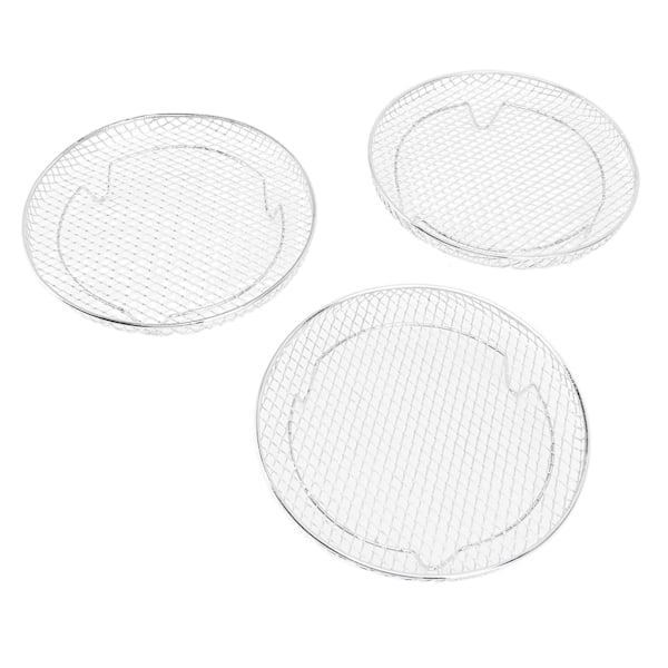 3 stk. Airfryer Dehydrator-stativer, stabelbare, fødevaregodkendt rustfrit stål, frugt- og køddehydrering, Airfryer-stativ til Airfryer