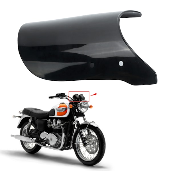 Motorcykel vindavvisare universell antispricka reptålig passform för Triumph Bonneville 57in runda strålkastare (svart)