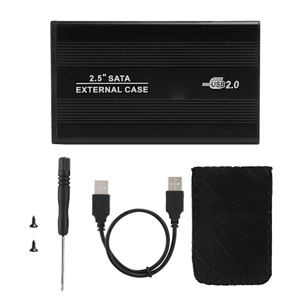 2,5-tums hårddiskbox i aluminiumlegering, externt fodral USB 2.0 SATA-datortillbehör