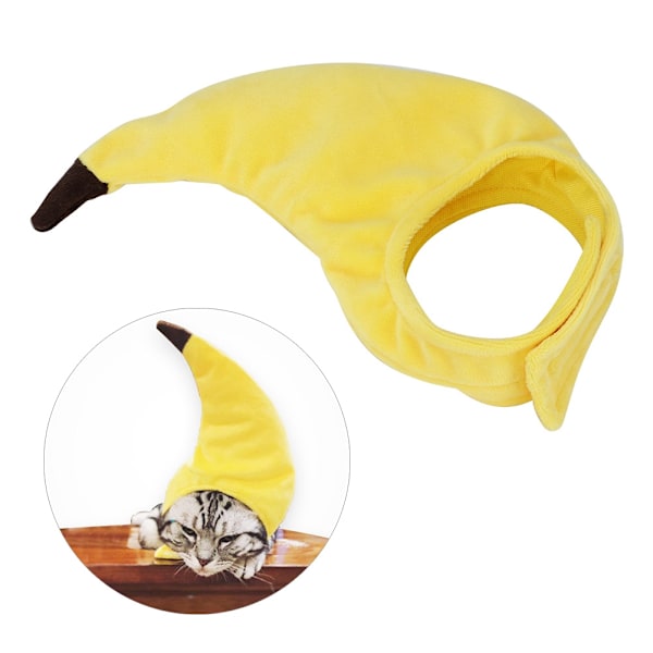 Pet Style Icon: Bedårande Kattdräkt Hatt, Banantema för Skratt, Justerbar Storlek för Alla Husdjur, Pålitligt Material för Hållbarhet, Husdjursfestdräkt