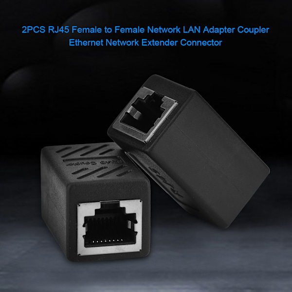 2 kpl RJ45 naaras-naaraskytkin Ethernet-verkkosovitinliitin