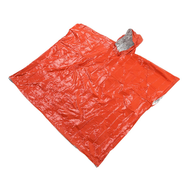 Mylar Rymdfilt Poncho, Återanvändbar för Nödsituationer, Utrustning för Utomhusbruk med 90% Kroppsvärmebevaring, Vattentätt och Vindtätt Skydd,