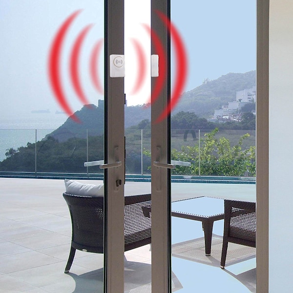 Trådlöst Ringklockalarm, Personligt Säkerhetssystem för Hemförsvar, Magnetisk Sensor för Omfattande Skydd, Enkel Installation (Vit)