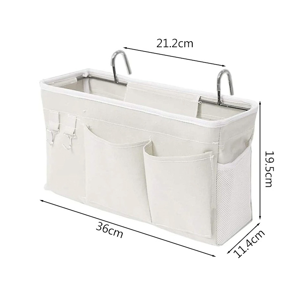 Sengebord Caddy/Sengeopbevaringspose Hængende Organizer til Køjesenge og Hospitalssenge, Sovesale Sengegelændere, Kan placeres Briller, Bøger