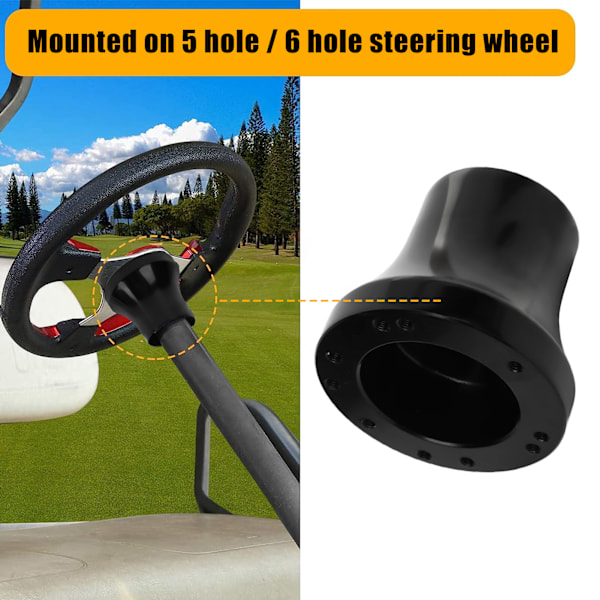 Adapter for Golf Cart Steering Wheel Hub 5 Hole 6 Hole Black Replacement For Club Car Precedent Onward 2019 Tempo Golf Cart