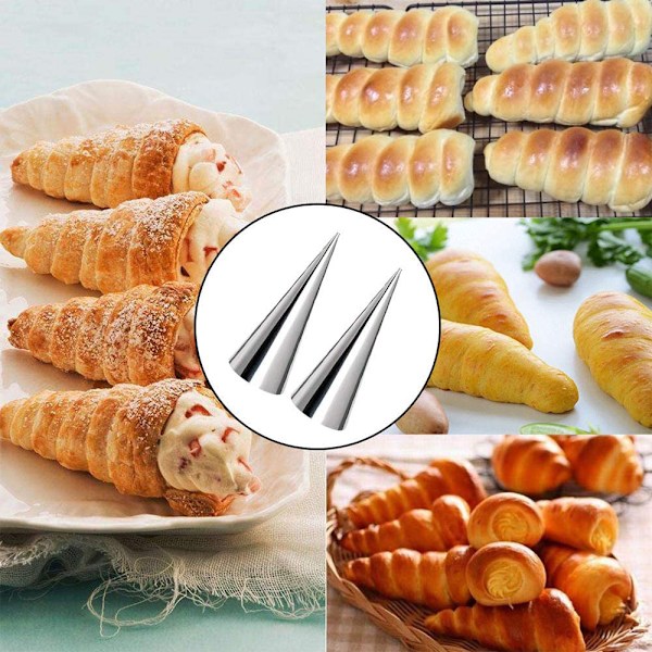Professionella Återanvändbara Bakformar För Mångsidiga Bakverk, Cannoli-formar i Rostfritt Stål, Non-Stick Design som är Lätt att Rengöra, Perfekt För Hembakning