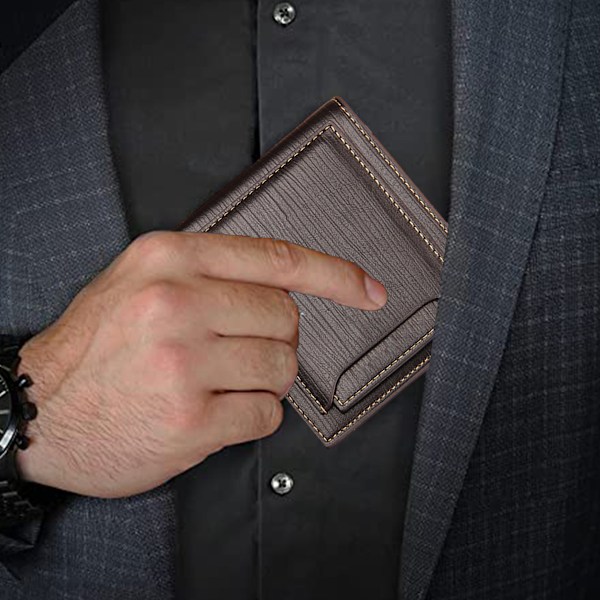 Läder Minimalistiska Plånböcker för Män  Framfickan Kortinnehavare Plånbok
