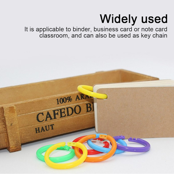 100 stk. Plastik Binder Ringe Plastik Løsblade Ringe Multi-Co