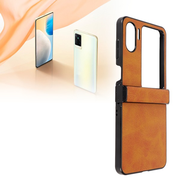 Etui til Oppo Find N2 Flip i syntetisk skinn, ultraftynt, støtsikkert beskyttelsesdeksel for Oppo Find N2 Flip, brunt