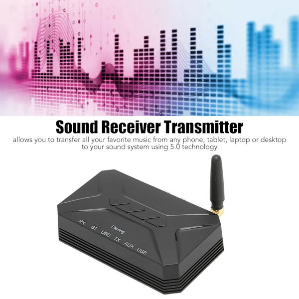 2 i 1 Bluetooth Lydmodtager Sender 50m RCA AUX 3,5 mm USB Lyd Bluetooth Adapter til Lydtransmission