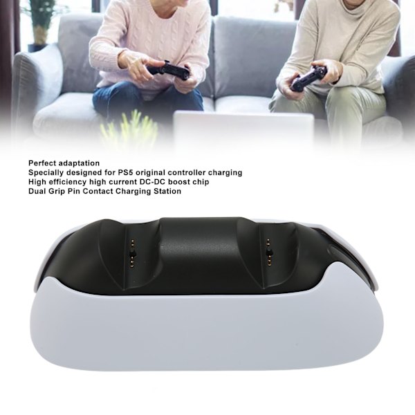 Laddare för PS5-kontroller Dubbel laddningsställ med LED-indikator för PS5-dockningsstation
