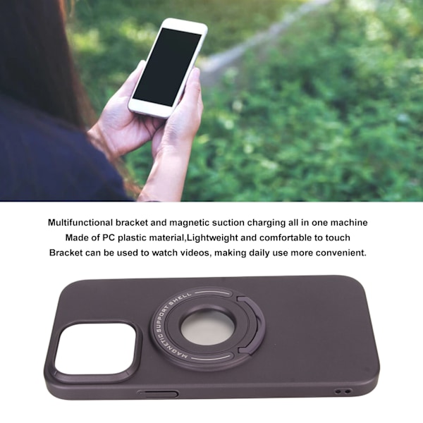Magnetiskt mobilfodral PC Matt Anti-Drop skyddande mobilfodral med fäste för IOS 14Pro Lila