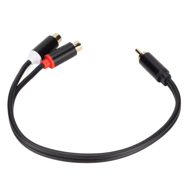 2 stk RCA Splitter-kabel 1 hann til 2 hunn Stereo gullbelagt RCA Y-adapterkabel for HDTV Subwoofer