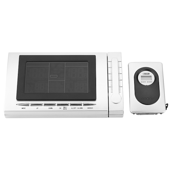 Trådløs Farverig LCD Vejrstation Ur Kalender Udendørs Indendørs Termometer Hygrometer