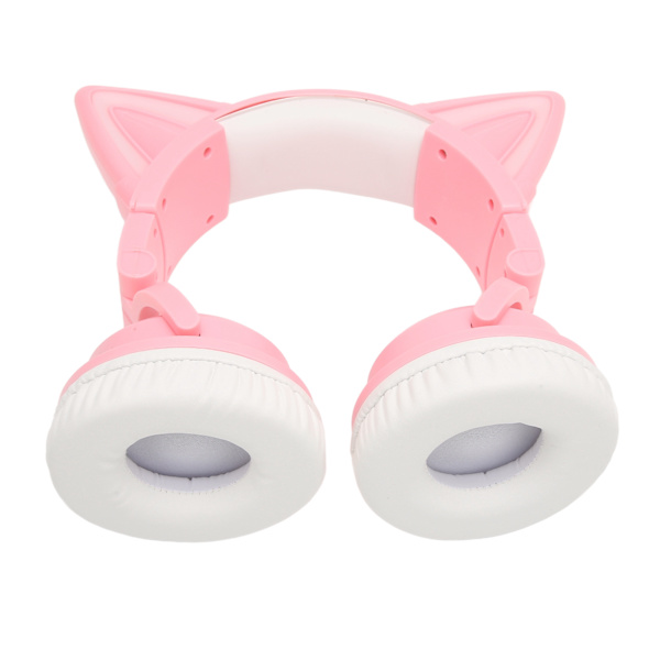 Kattøre Bluetooth-headset Stereo Søt Høy Følsomhet Innebygd Mikrofon Justerbar LED Barn Headset med 3,5 mm Kabel