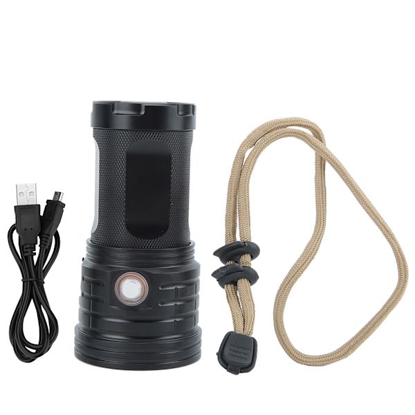 32000LM USB-laddningsbar LED-ficklampa Bärbar Powerbank Vattentät