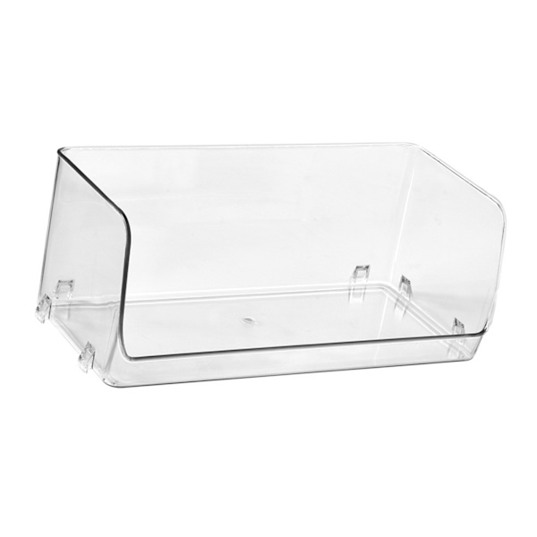 Kosmetisk displayboks, multifunktionel stabelbar plastik gennemsigtig makeup-arrangør til hjemmet (32x15x12,8cm)