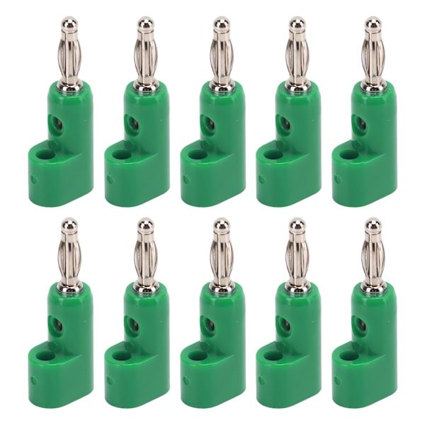 10 stk. 4 mm stabelbare bananplugstik, loddefri bananplugs til sikkerhedstilbehør, grøn