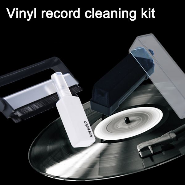 Myk børste antistatisk platebørste med rengjøringssett for vinyl