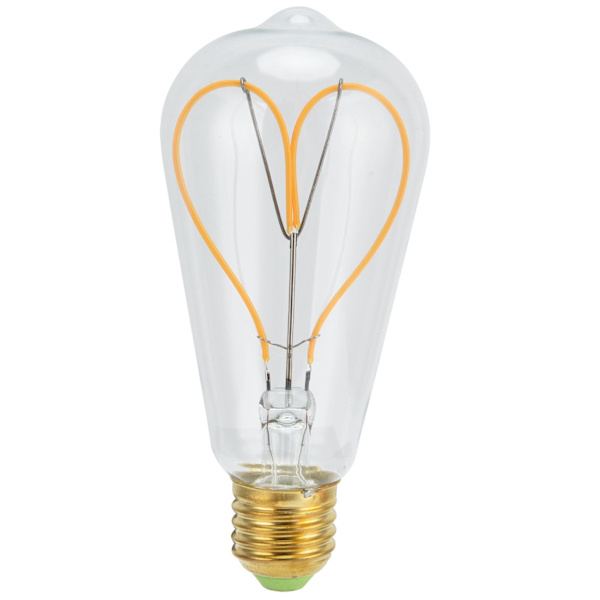 Ljuskälla Kärlek Persika Hjärtformad Transparent LED Filament Lampa Glödlampa 110V E27 Lampfäste 4W Varm Ljus