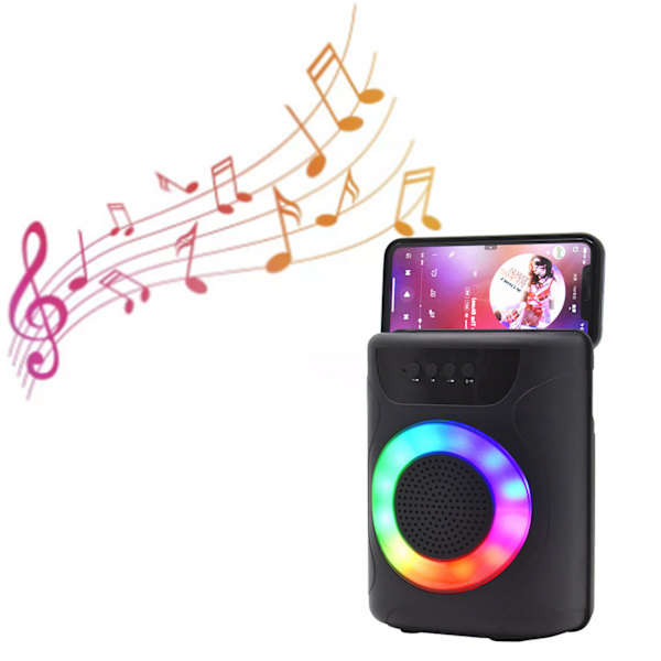 Bluetooth-högtalare för utomhusbruk, 5 ljuslägen, tung bas, hög volym, trådlös partyhögtalare med LED-ljus