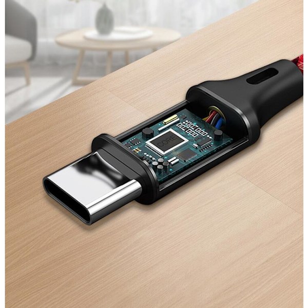 3-in-1-monitoiminen latauskaapeli iOS-, Android- ja Type-C-laitteille