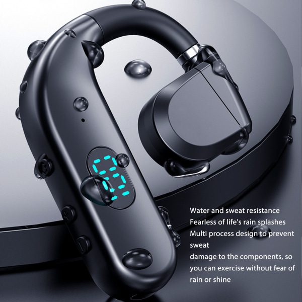 Bluetooth-headset BT 5.3 brusreducerande HD-samtal lång batteritid enkel öronmussla för affärsspel