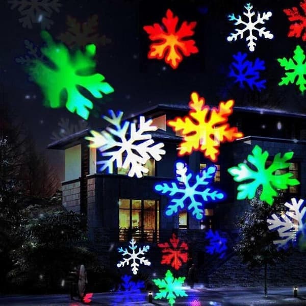 Juleprojektorlys Solar Snøfnuggprojektorlys Utendørsdekor