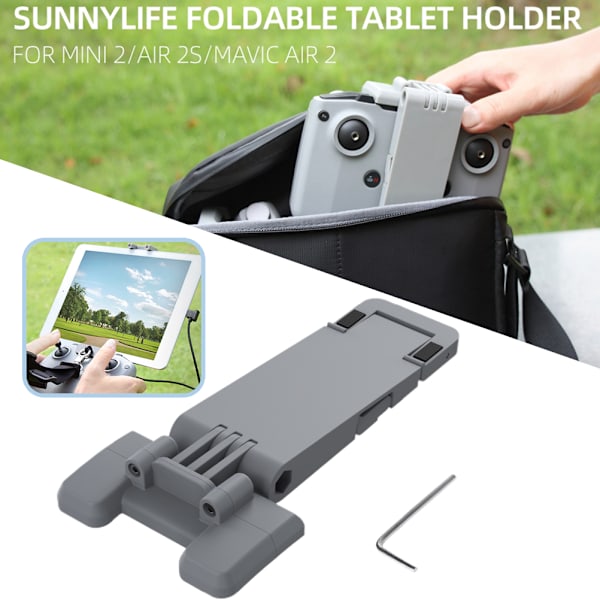Justerbar Tablet Stand Mobiltelefonholder Kompatibel til DJI Mini 2/Mavic Air 2/Air 2S Drone Fjernbetjening Foldbar Tablet Clip Stand Mounts