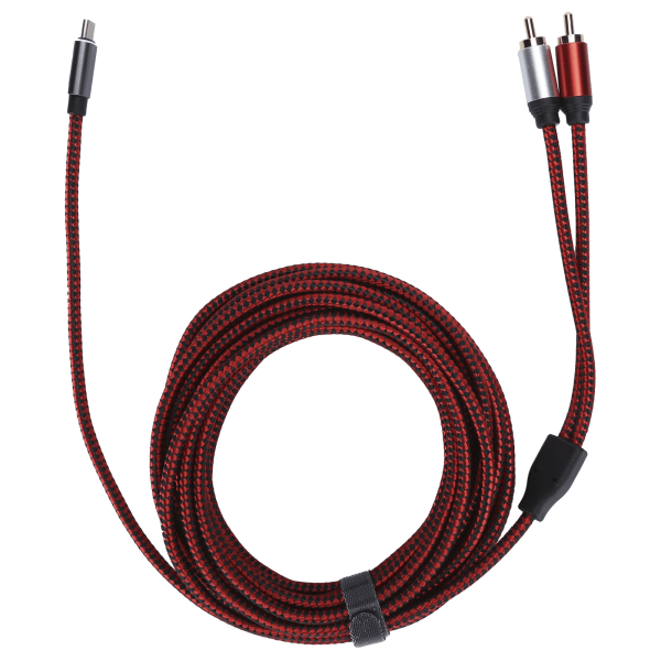 Gullbelagt TypeC hann til 2RCA hann lydkabel for mobiltelefon nettbrett bærbar PC (5m)
