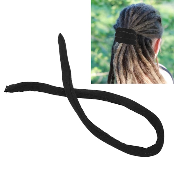 Spiral Lock Hårbånd Bøjbar Lang Dreadlock Hestehale Holder til Tykt Krøllet Hår Ren Sort