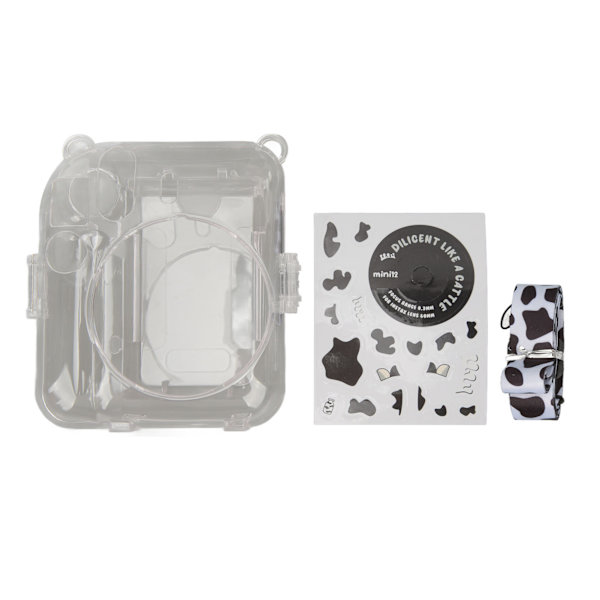 Välitön kamerakotelo-sarja Olkahihna Tarra Kamerakotelo Kestävä Kamerasuojakotelo Instax Mini 12 Lehmänkuvio