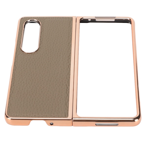 Fällbar telefonfodral för Samsung Galaxy Z Fold 4 Nano Galvaniserat läder Stjärnmönster Anti Scratch Telefonskyddsfodral Grå