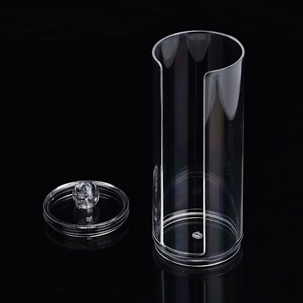 Transparent Rund Akryl Bomuldspude Opbevaringsboks Organizer Puff Holder Beholder