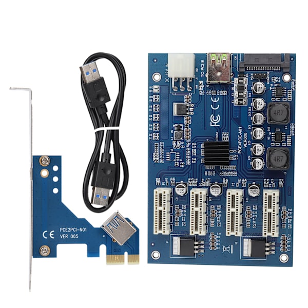 PCI-E 1X til 4X PCIe USB3.0 Konverter Extender Adapter Kort Udvidelses Kit Til WINDOWS