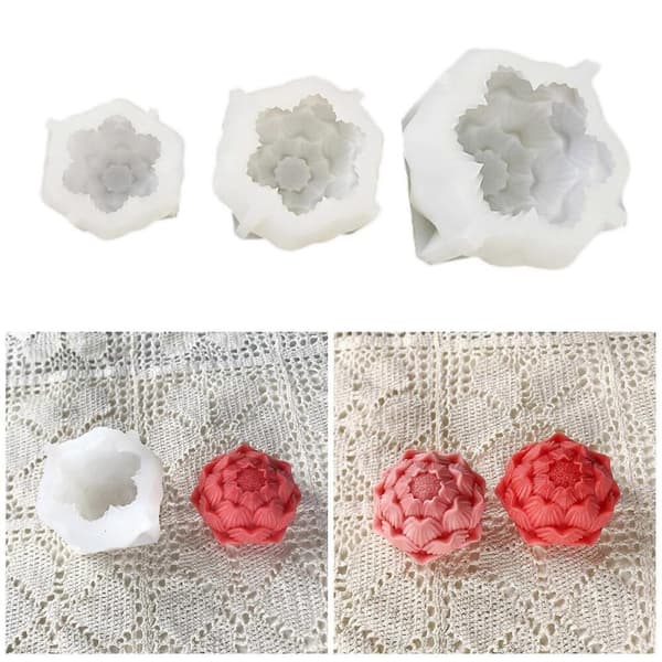 GETIT 3D Blomster Silikonformar Doftljusformar Gipsformar Epoxihartsformar Bakformar Gjutformar Kompatibla med Ljustillverkning