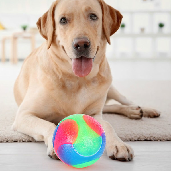 Husdjursfärgad Ljusboll, LED-Molarboll, Giftfri och Säker för Din Hund, Interaktiva Hundbollar som Förbättrar Relationer Genom Lek, Bitresistent