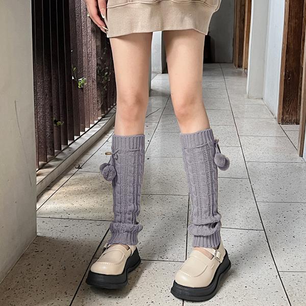 Långa benvärmare för kvinnor Lolita Fashion Wool Cable Knit Thig