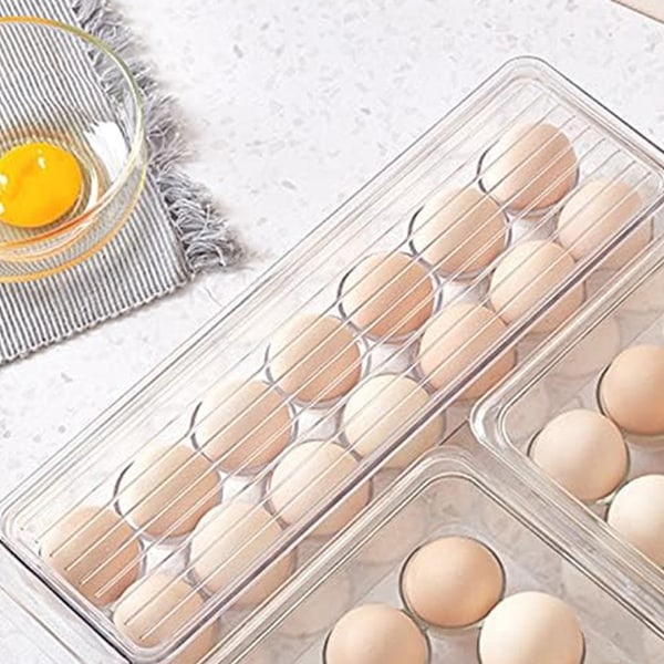 Kylskåpshållare för ägg, kylskåpsbehållare för ägg, transparent
