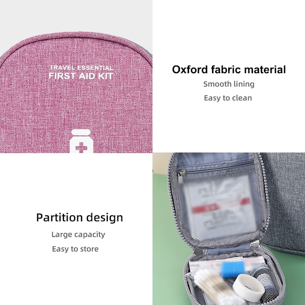 Första hjälpen kit väska tom resemedicin påse mini bärare praktisk medicin piller droger paket arrangör