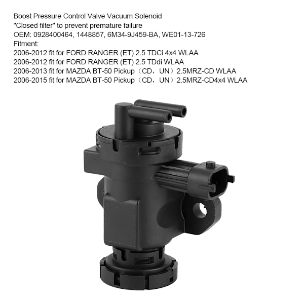 Boost trykregulering ventil vakuum magnetventil 0928400464 passer til FORD RANGER (ET) 2.5 TDCi 4x4 WLAA