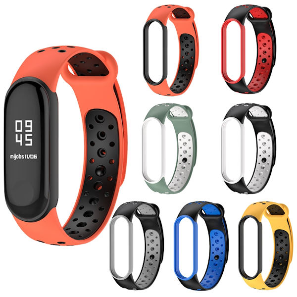 Silikonirannekkeet Kuntoilun Urheilun Vaihtorannekkeet Mukavat Kestävät Kaksisävyiset Rannekkeet Yhteensopivat Mi Band 5:lle