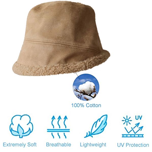 Bredskygget Bucket Hat Dame Vinterhatte Varme Herre Fiskerhatte Khaki