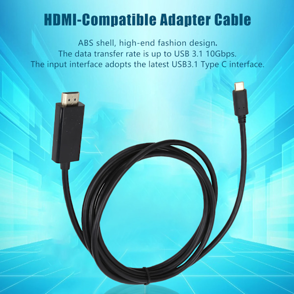 TypeC til HD Multimedia Interface Kabel USB3.1 til HD Multimedia Interface Adapterkabel til Macbook Air