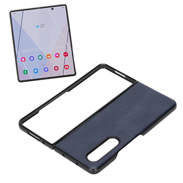 Läderfodral för smartphone, stöttåligt telefonskydd för Samsung Galaxy Z Fold 3, blå